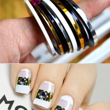 1 рулон 2 мм/3 мм Популярные ногти чередование золото серебро лента линия DIY маникюр самоклеющиеся наклейки инструменты для украшения ногтей JINC125