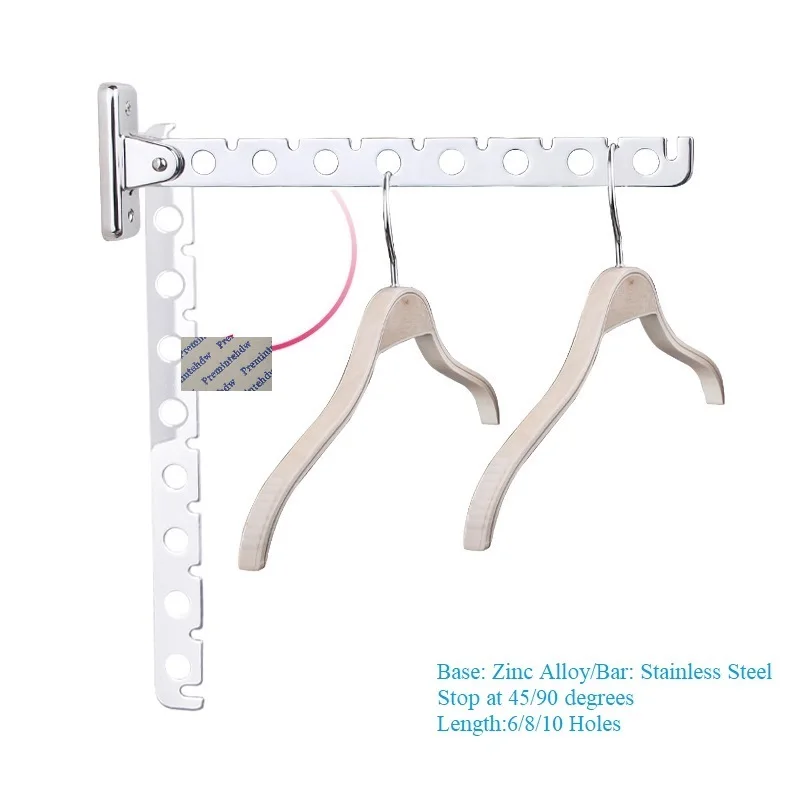 6 Holes 8 Holes Wall Mounted Stainless Steel Hanger Wardrobe Cloakroom Folding 30cm Lumpna Wall Mounted Clothes Hanger