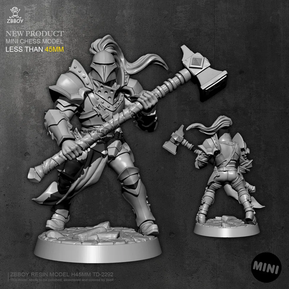 

45mm Resin Model Armored warrior self-assembled TD-2292