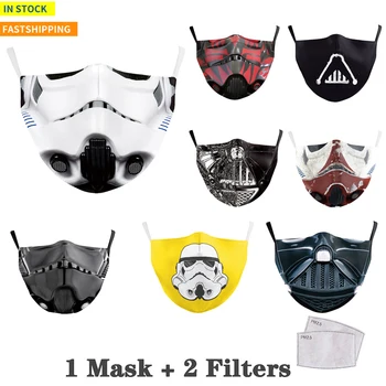

Space Face mask Adults Cotton PM2.5 Mask Protective Printed Mouth Mask Reusable with Filter Paper Mask Anti Pollution Facemask
