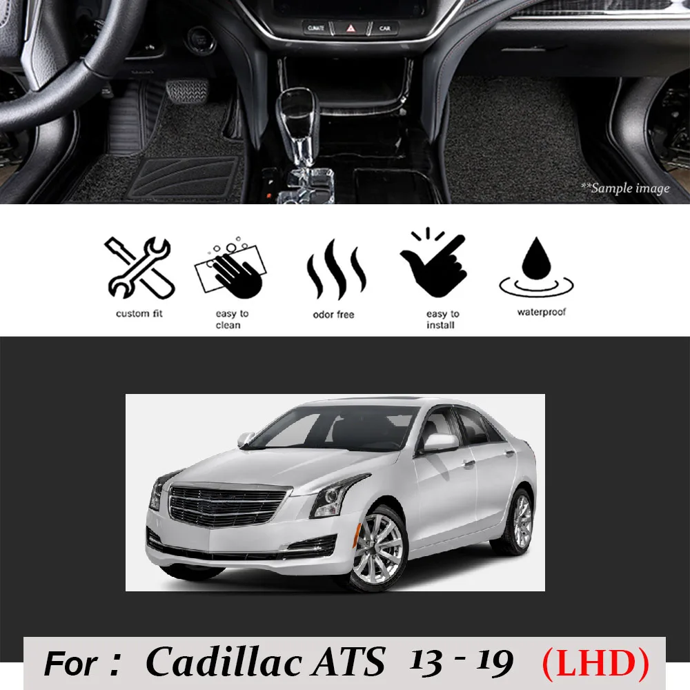 Для Cadillac ATS ATS-V 2013- для леворульных автомобилей Custom Fit спереди/сзади полный набор авто коврик коврики ковровое покрытие лайнер Pad