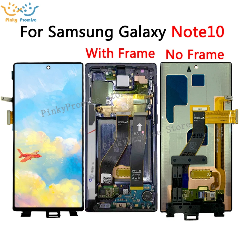 Для samsung Galaxy Note 10 lcd с рамкой дисплей сенсорный экран дигитайзер в сборе для samsung note10 lcd N970F N9700 N970