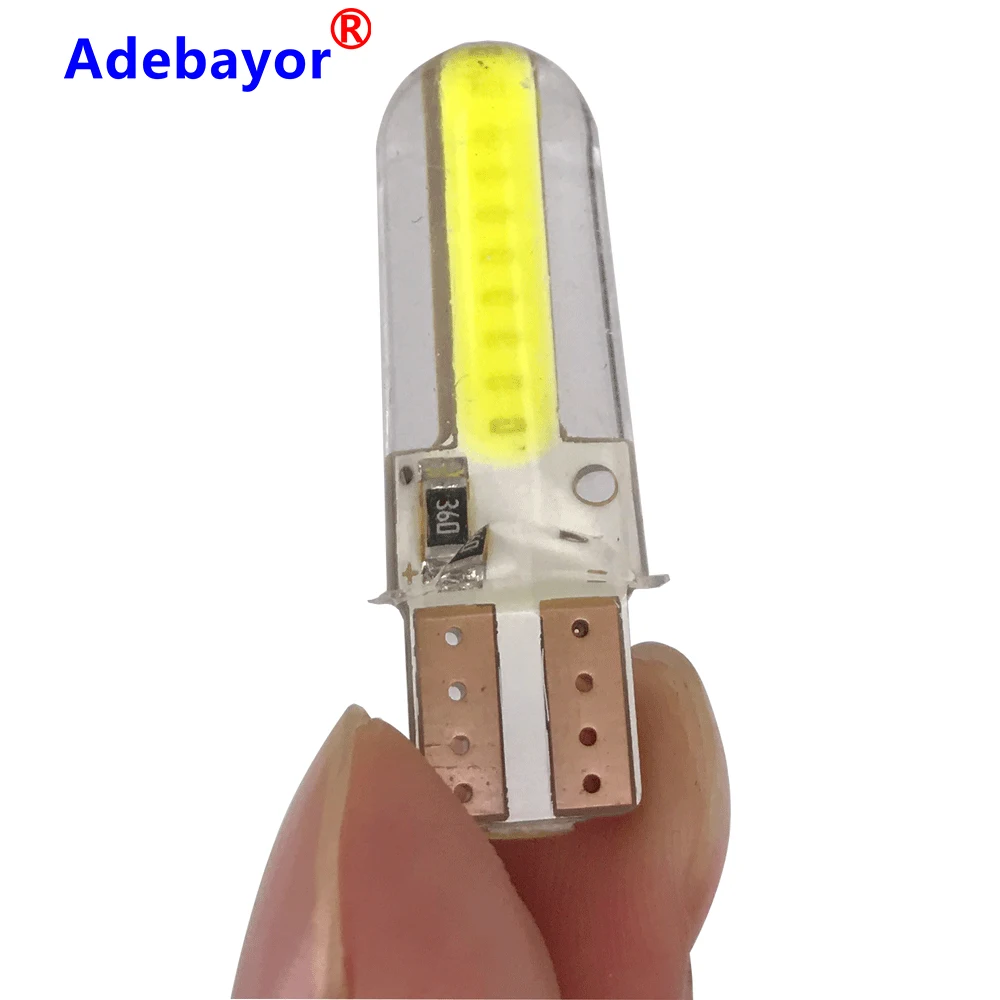 100 шт силикагелевый светодиодный COB W5W T10 194 8SMD клинообразный клиренсный светильник для авто для Чтения номерного знака автомобиля двери багажника автомобиля лампа