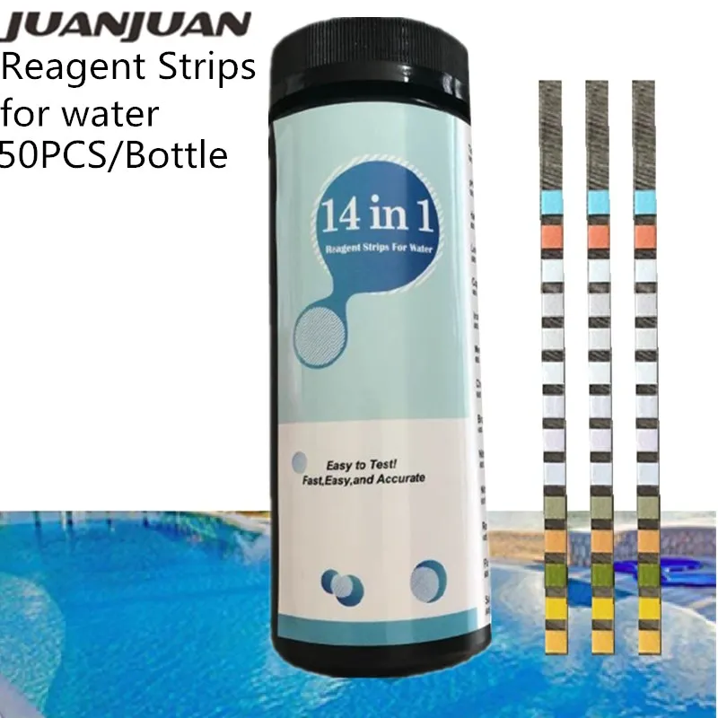 50 шт./bottle14 в 1 тест-полоска для воды тест-полоски PH бумаги измерительный