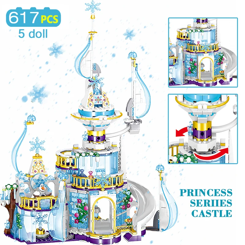 Снежная королева ледяной замок принцесса снежные фигурки строительные блоки