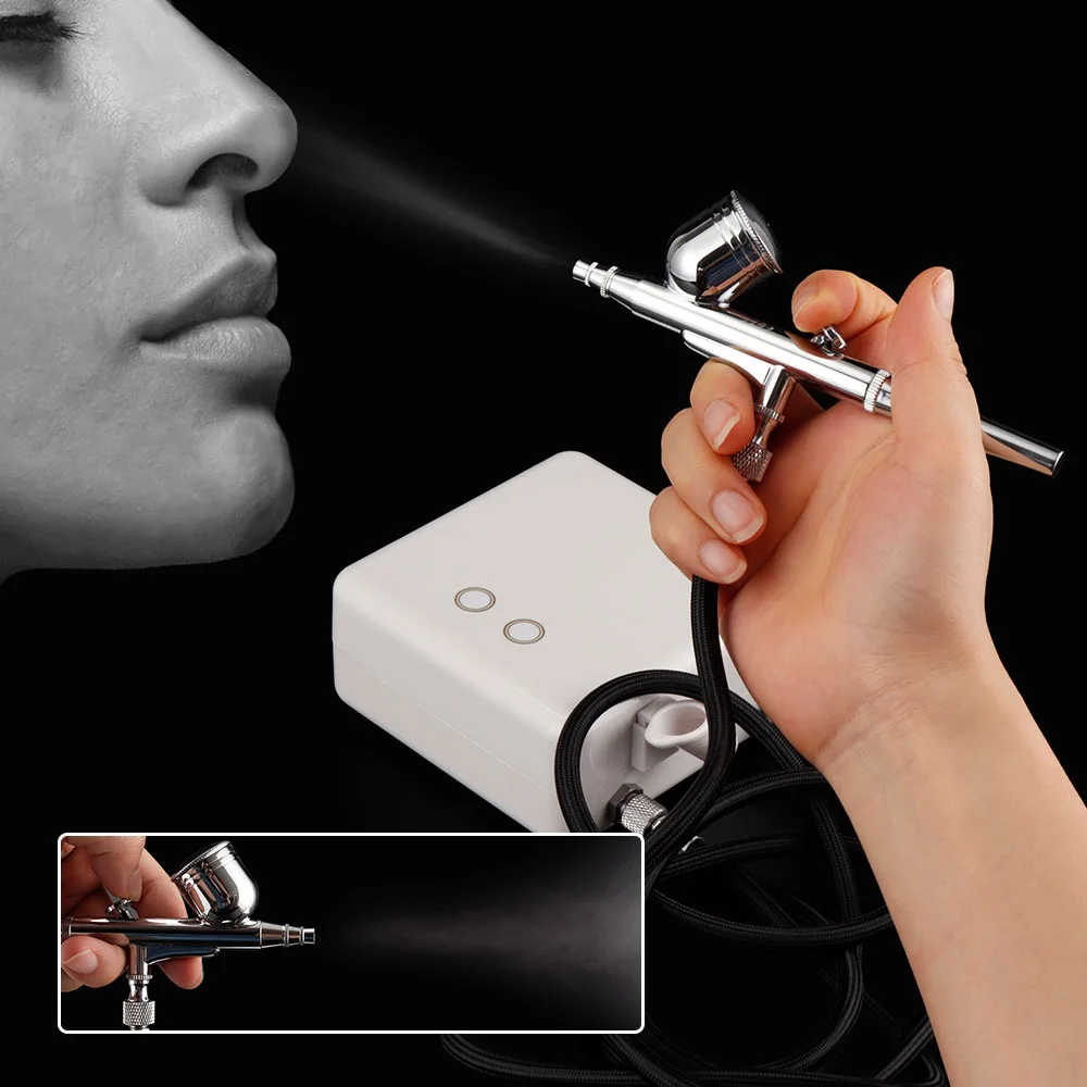  0.3mm 7cc Airbrush Kit Compressor Portable Touch Machine Air Brush Use For Tattoo Body Paint Tool A