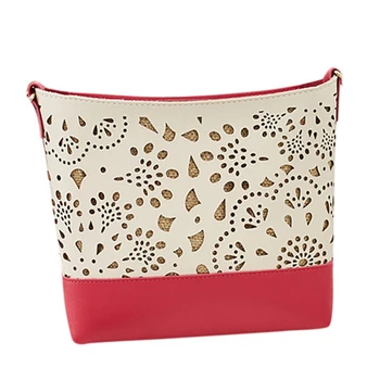 

Hollow Hit Color Bucket Bag Fashion Wild Messenger Bag Lady Shoulder Bag