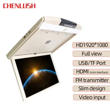 New 1080P 15/17 Inch Car Monitor HD LCD Screens MP5 Automotivo Video Playes Filp Down Ceiling TV Roof Mount Display FM IR HDMI
