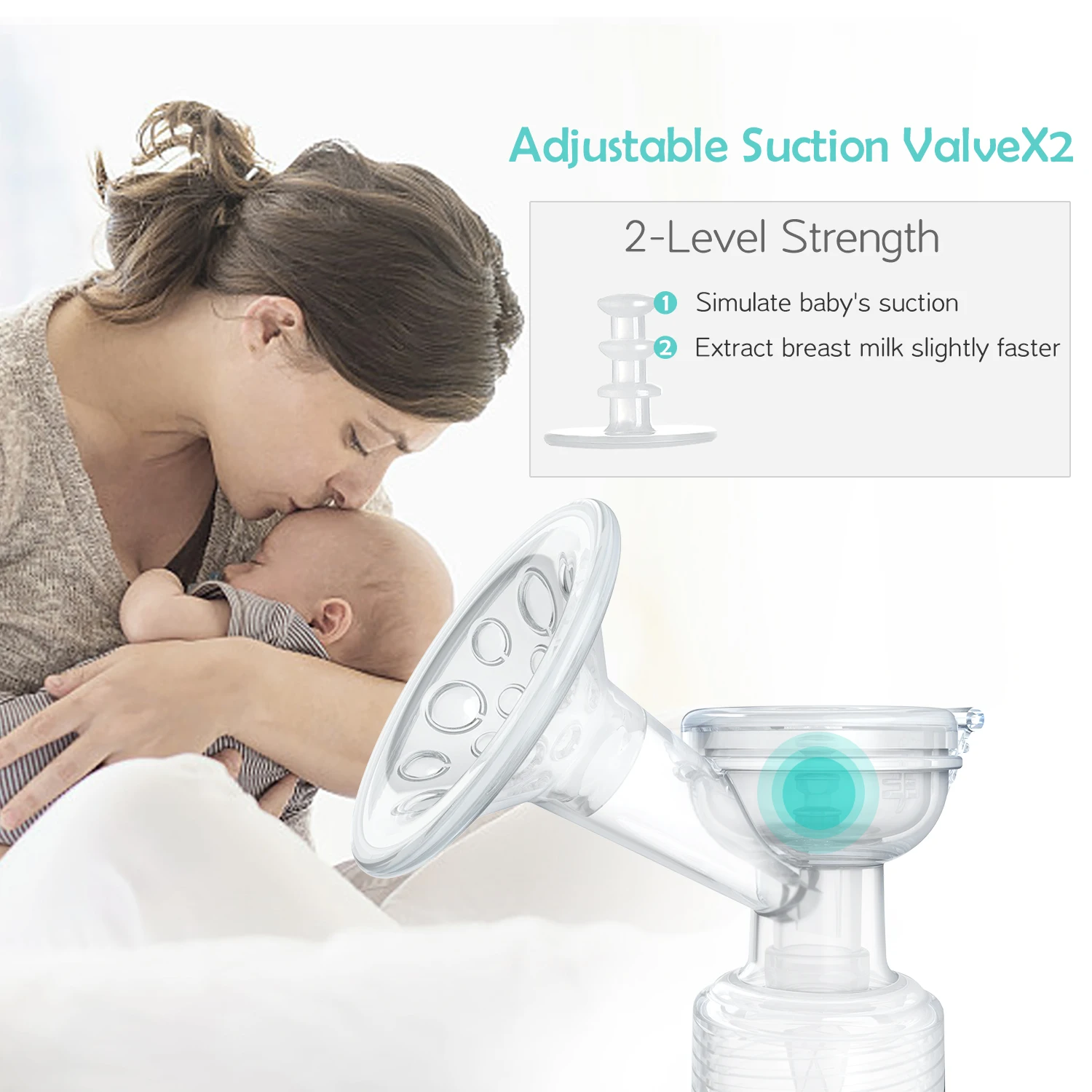 NCVI Manual Breast Pump with Milk Bottle,Portable Breastfeeding