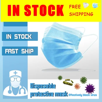 

Disposable Protective Anti Anti Dust Anti Smog Earloop Face Mouth Nose Safety Mask 3 Layer Non Woven