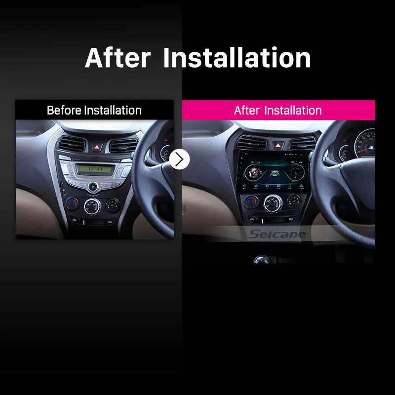 Seicane 2din Android 9,1 автомобильный gps-радио 9 дюймов для hyundai EON 2012 Bluetooth HD сенсорный экран Поддержка Carplay DAB+ OBD2 TPMS