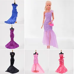 Robe de mariée pour barbie, vêtements de princesse, traîne, robes de mariage pour poupée barbie, accessoires pour poupées, jouets pour filles 