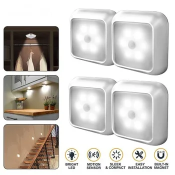 

Wireless LED Under Cabinet Light PIR Motion Sensor Lamp 6/10 LEDs for Wardrobe Cupboard Closet Kitchen Lighting Led Night Ligh