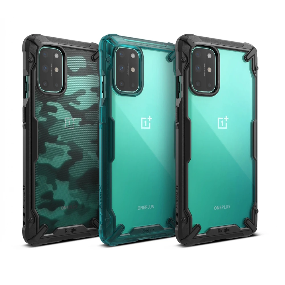 Ringke Fusion X for Oneplus 8T Case Dual Layer  Clear Back Cover and Soft TPU Frame Hybrid Heavy Duty Protection
