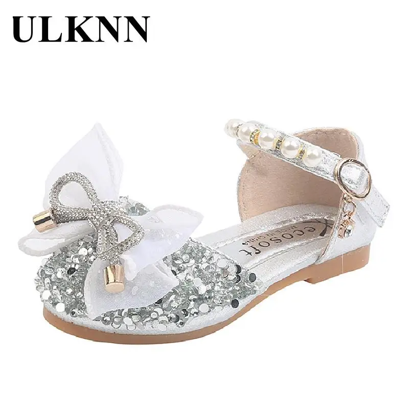 

ULKNN Kid's Single Shoes Girls 2023 Spring New Lace Bow Casual Shoe Children's Soft-soled Shoes Princess Baby Shoes Pink