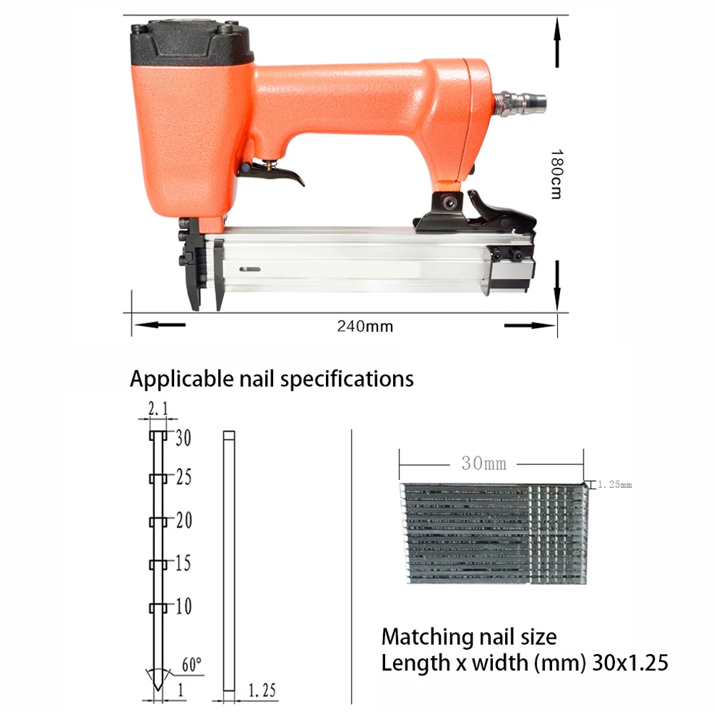 Пневматический гвоздильщик пистолет для завинчивания шурупов пневматический гвоздильный степлер мебель проволочный степлер 100 Гвозди 10~ 30 мм