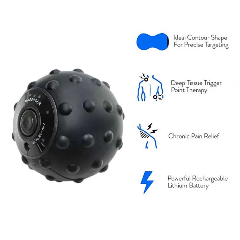 

Rechargeable Vibrating Massage Ball Electric Roller Fitness Relieve Training Fascia Ball Muscle Relaxation Gym Fitness Equipment