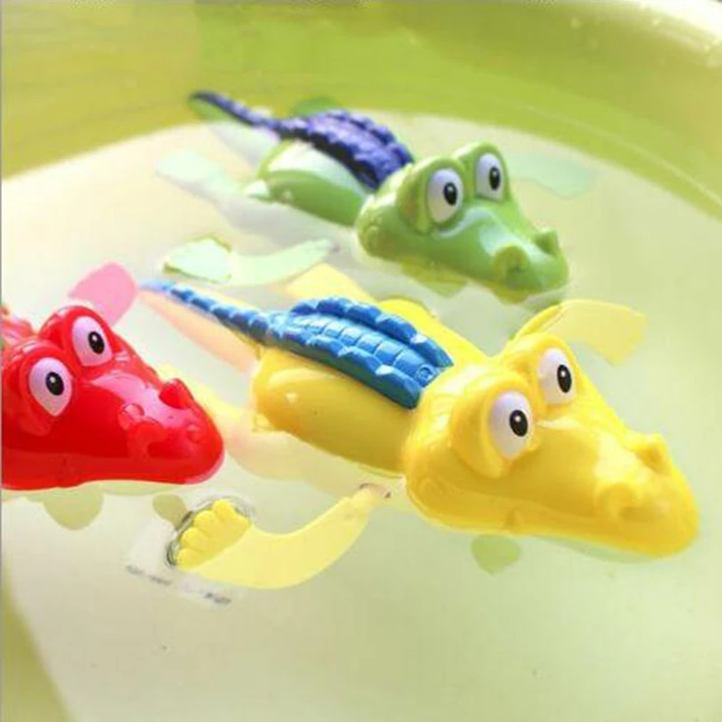 Ducha de baño para bebés, baño con mecanismo de relojería, natación, juego de agua, cocodrilo pequeño, juguetes de baño para niños