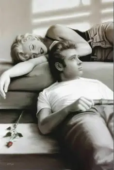 

Marilyn Monroe James Dean Rose Classic Movie Art Film Print Silk Poster Home Wall Decor 24x36inch