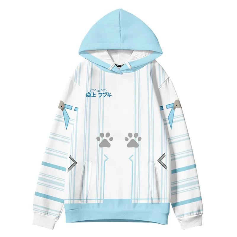 

2021 New 3D Print Shirakami Fubuki Sweatshirt Streetwear High Quality Casual Brand Fashion Loose Sweatshirt Men/Women Tops
