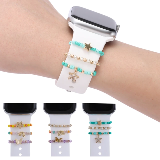Silicone Strap Diamonds Apple Watch  Decorative Charms Apple Watch Band - Watch  Band - Aliexpress