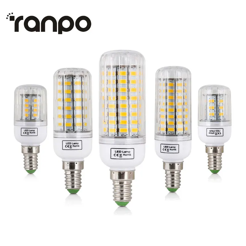 

1PCS E27 E14 Lamp Blub 220V Ultra Bright SMD 5730 Corn Light LED Bulb 24-165LEDs Lamparas Chandelier Candle Lighting for Home Wa
