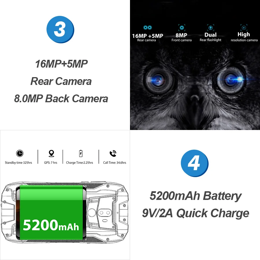 Водонепроницаемый смартфон OUKITEL WP5000 6+64 ГБ|Смартфоны| |