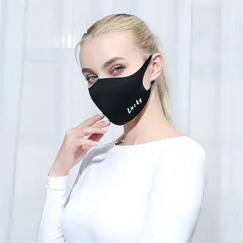 

Fashion Cute Heart Face Masks - Unisex Cloth Dustproof Mouth Masks - Reusable Warm Windproof Masks for Outdoor Black