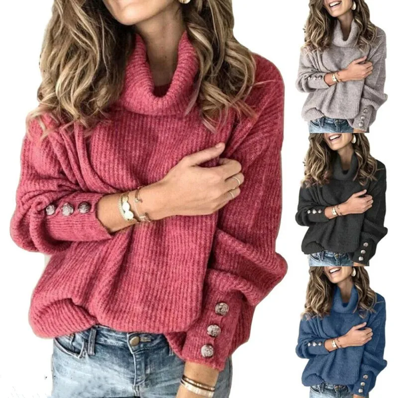 Vadim Women's Turtleneck Sweaters Winter Warm Clothes Ladies Knitted Long Sleeve Pullover Jumper Sweater Plus Size Roupa Mujer