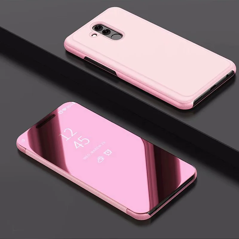 Умные чехлы с гальваническим зеркальным покрытием, чехол для сотового телефона, чехол для huawei P Smart Plus Z - Цвет: Розовый
