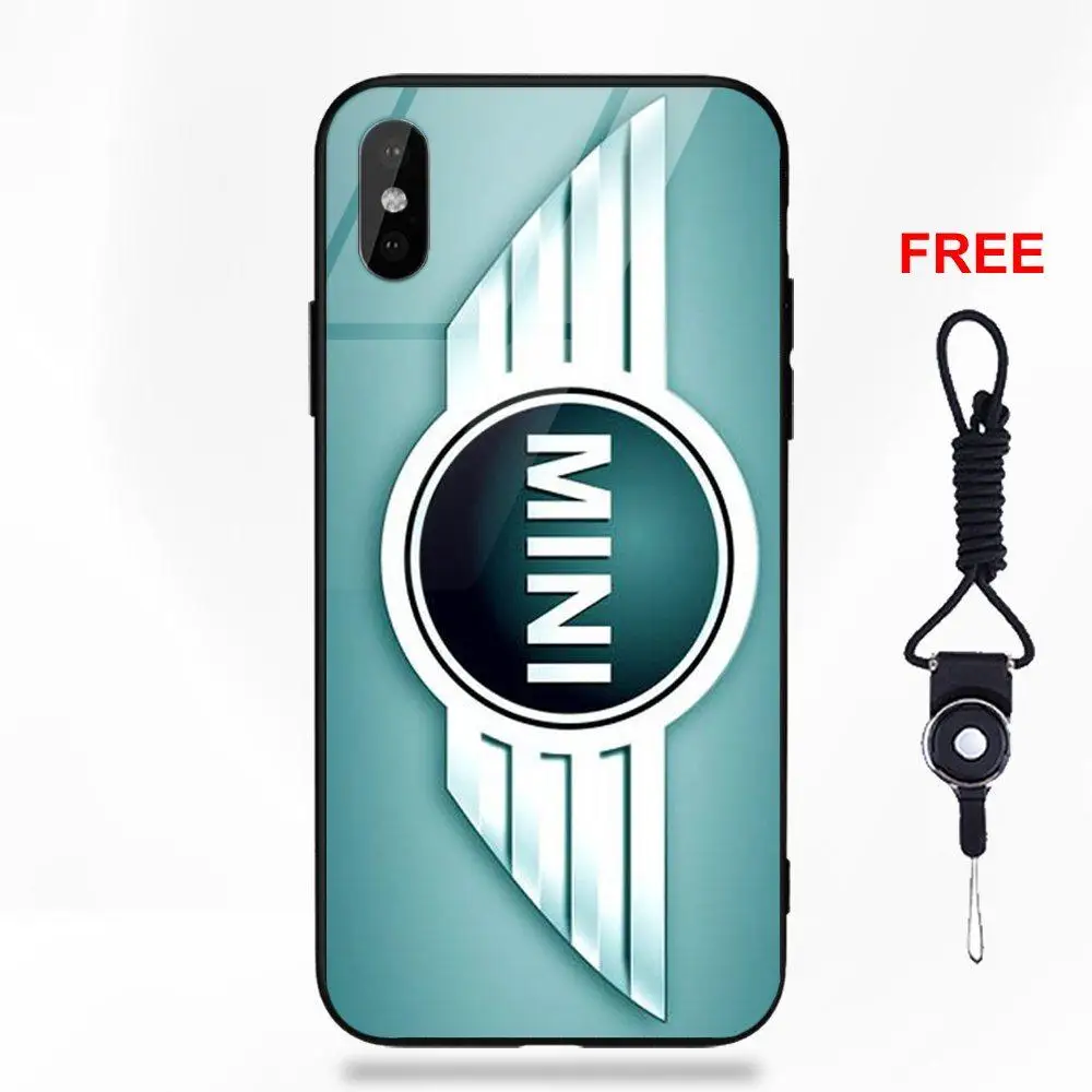 Omdnwd Mini Cooper Jcw Logo Soft TPU Frame+Tempered Glass Mobile Case For Apple iPhone X XS Max XR 5 5C 5S SE 6 6S 7 8 Plus - Цвет: as picture