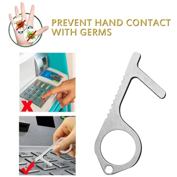 

Hot Portable Door Handles Contactless Artifact Safety Protection NO Touch Elevator Button Assistant Brass Key Door Opener Kits