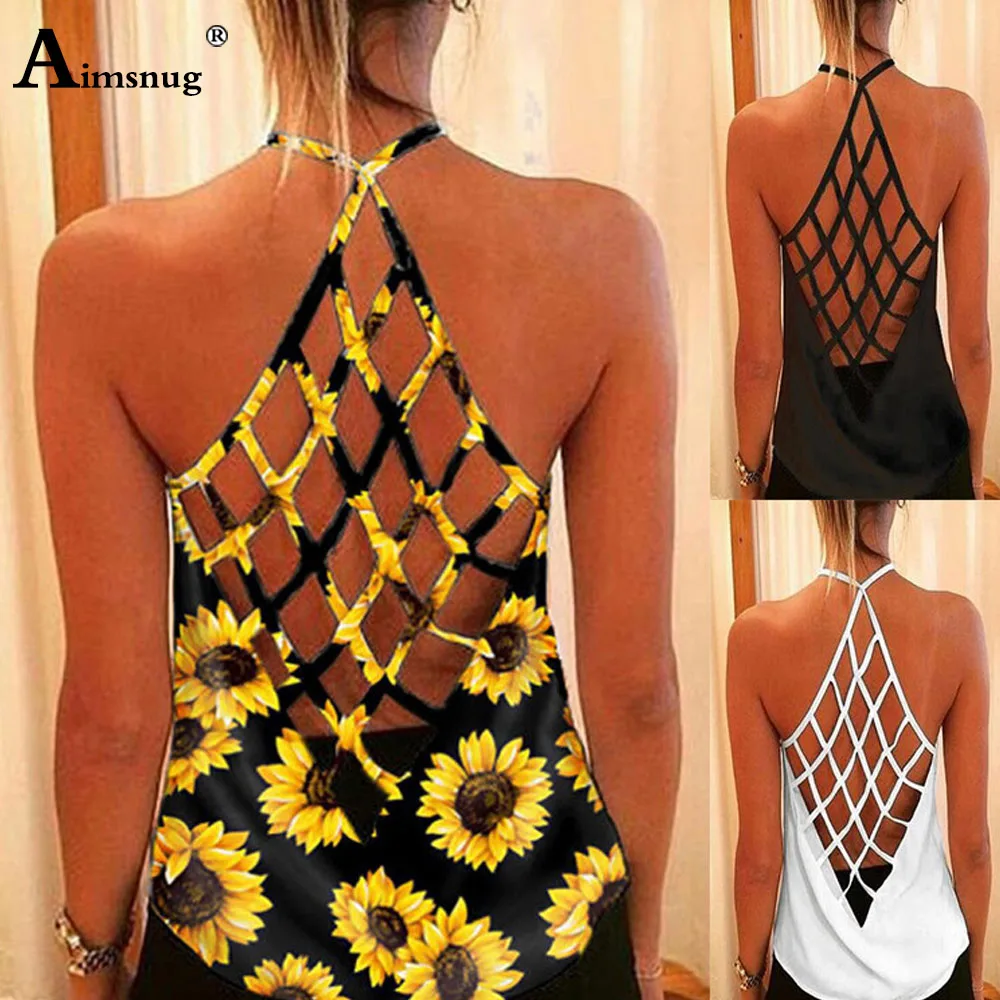 Camisa de moda de las mujeres tanque última novedad de ocio Casual de verano de las señoras Camiseta holgada sin mangas sueltas impresión Boho Tops mujer