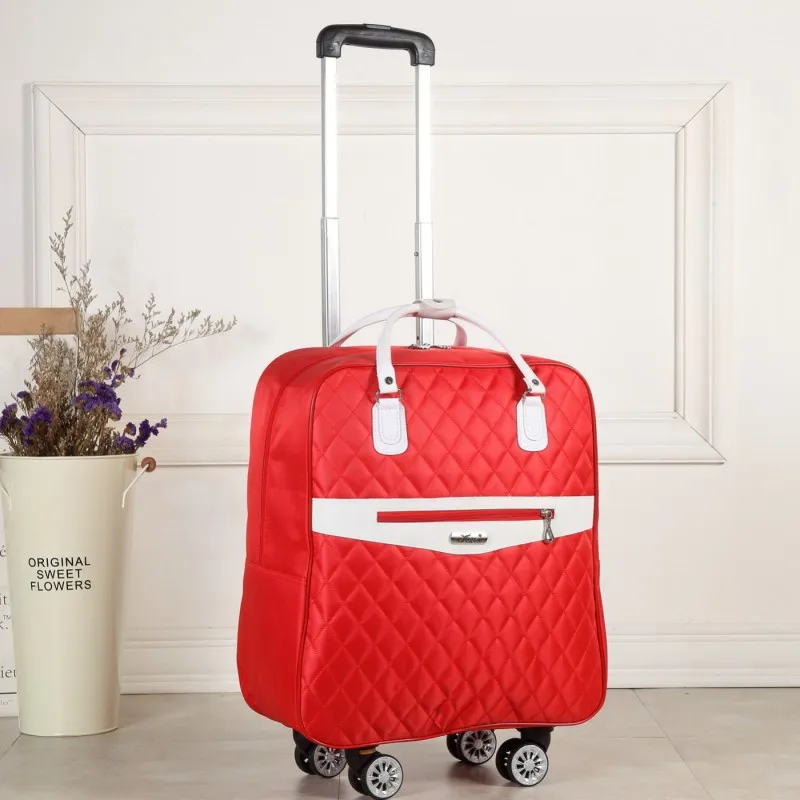 Колесная сумка на колесиках, дорожная сумка для багажа, сумка для переноски на колесиках, дорожная сумка на колесиках, сумка для путешествий, сумка для багажа, чемодан - Цвет: red 18in