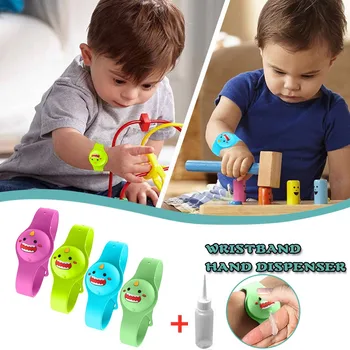 

3pcs adult children unisex Liquid Wristband Hand Dispenser Handwash Gel With Whole Sanitizing anime браслет браслеты аниме