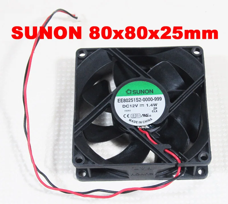 

1pc SUNON EE80251S2-0000-999 80x80x25mm DC Fan 12V 1.4W 37CFM 2 pin Connector