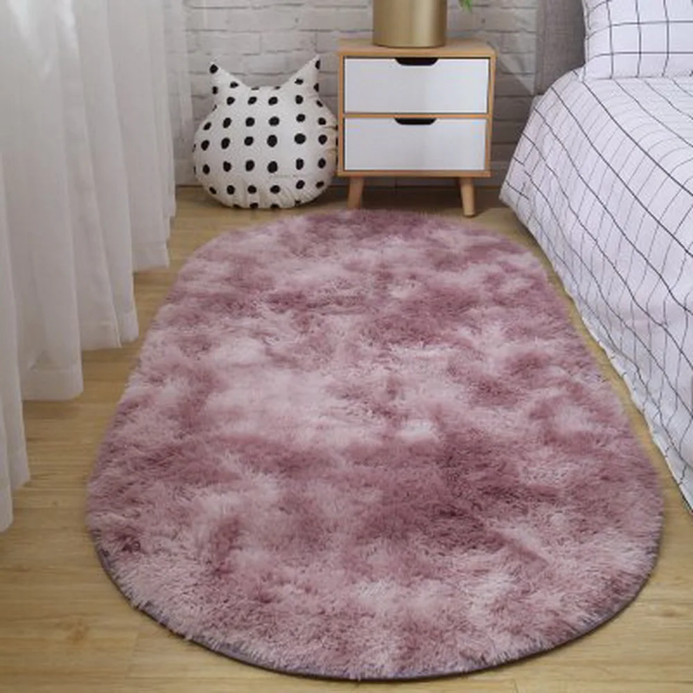 

Soft Faux Fur Area Rug Carpets Living Room Long Plush Oval Carpet Artificial Wool Sheepskin Shaggy Rugs Floor Mat For Bedroom