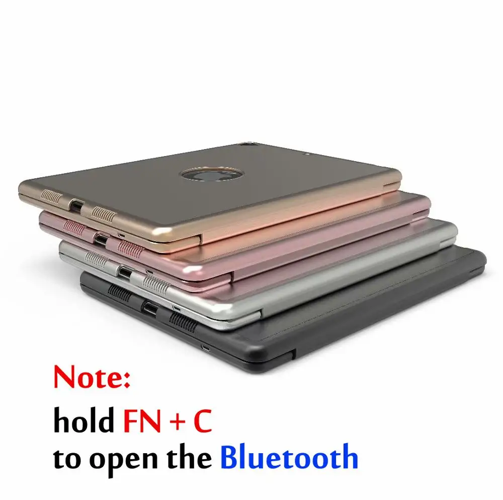 Чехол для iPad Air / 2 7 цветов светильник с подсветкой Беспроводная Bluetooth клавиатура 9