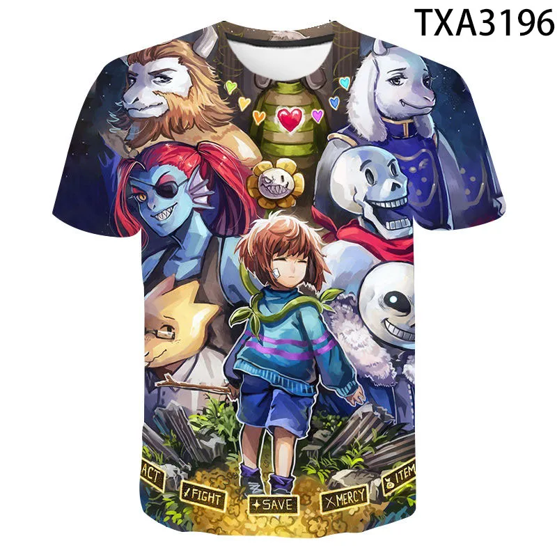 Новые летние футболки с 3D принтом Undertale мужские женские детские модные
