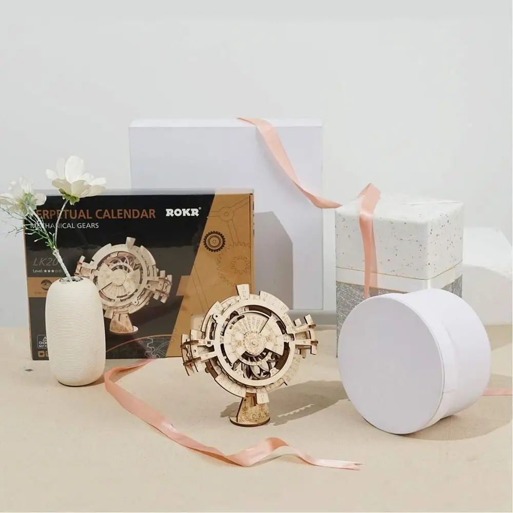 Robotime креативный DIY вечный календарь деревянная модель строительные наборы