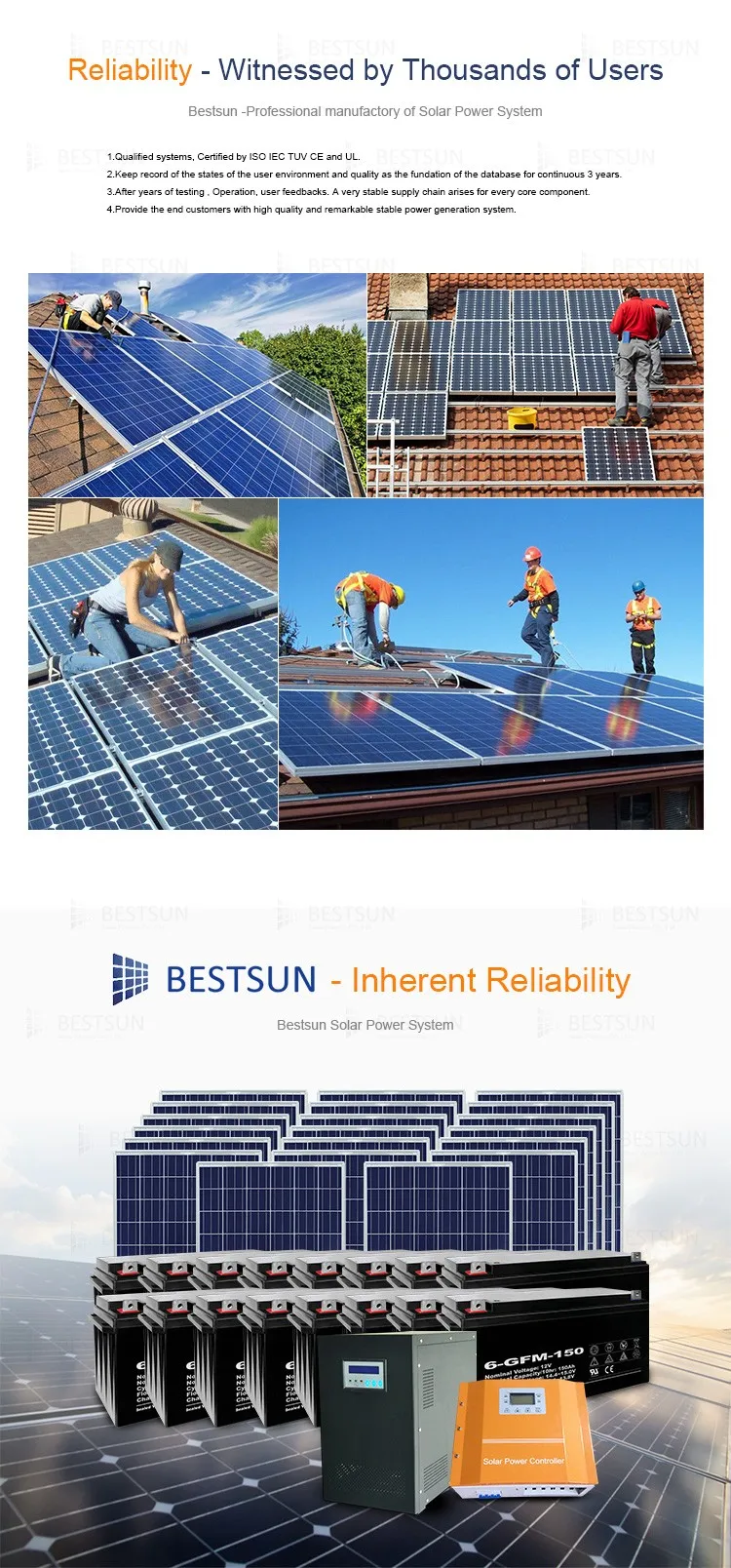 complete 5KW Solar Power System Off Grid For home