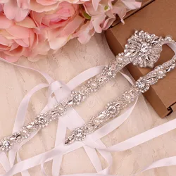 Luxury Bridal Belt Gold Rhinestone Applique Wedding Sash Beaded Bridal Sash Bride Accessories Women Diamond Belt