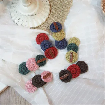 

Korea Cute Woolen Doughnut Hairpin Color Braided Bb Clip Girl Liu Haibin Clip Hair Accessories