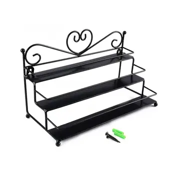 

Black 3-Tier Makeup Nail Polish Storage Organizer Wall Rack Stand Holder Display Nail Art Showing Shelf Beauty Nail Art Tools