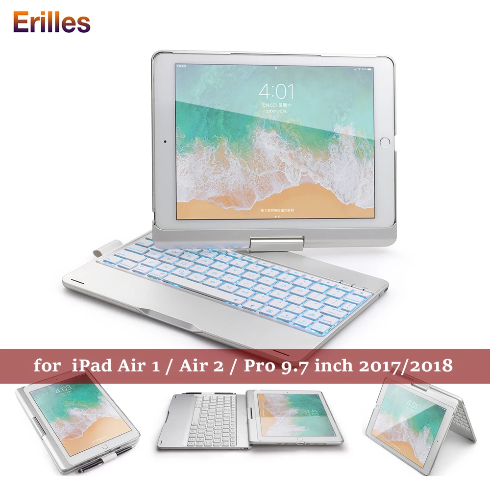 Для iPad Air 1 2 9 7 чехол для клавиатуры вращающаяся подсветка Bluetooth-совместимая