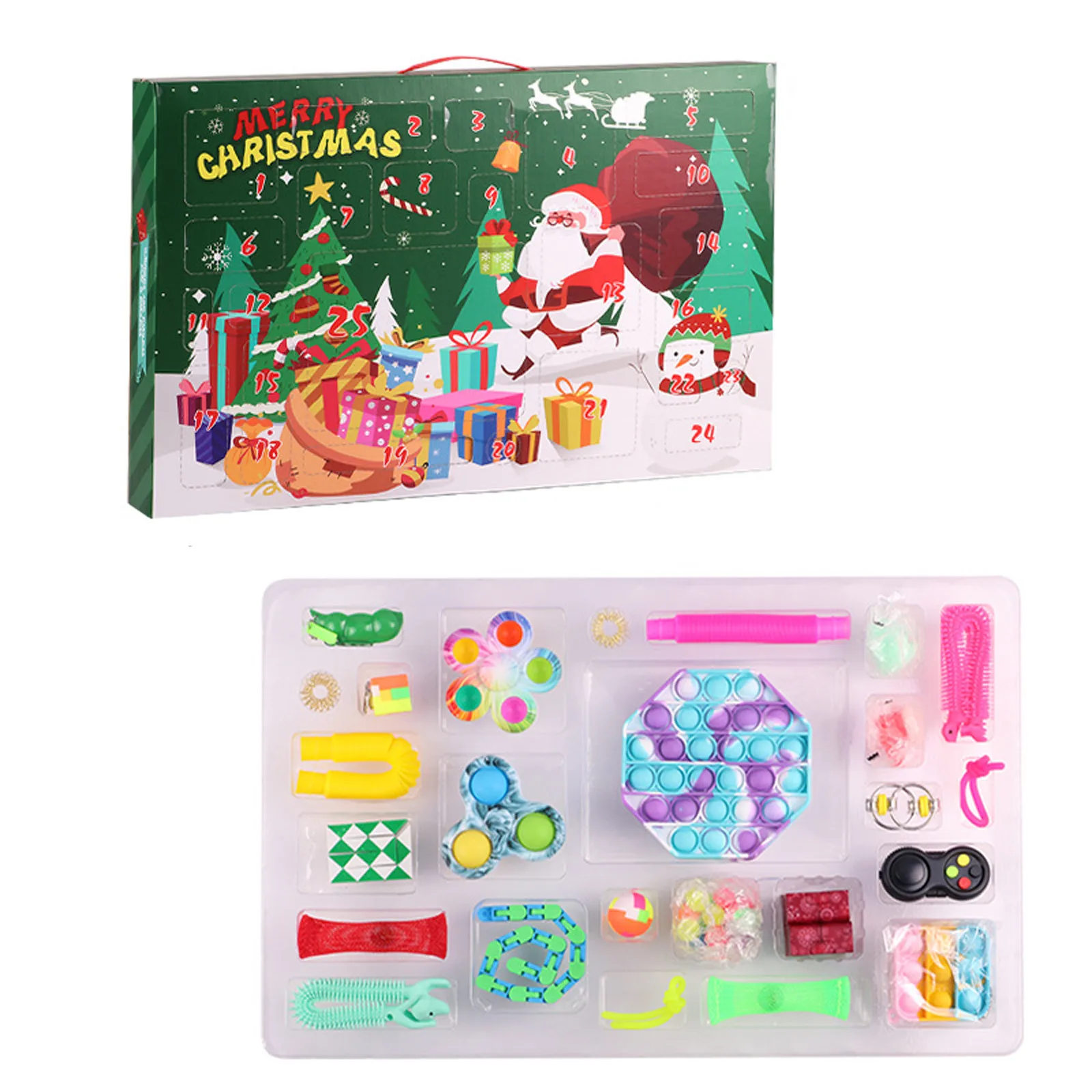Christmas Fidget Toys Set Barato Surprise Advent Calendar Blind Box For  Kids Simple Dimple Popet Toys Pack Spinner Brinquedos - Squeeze Toys -  AliExpress