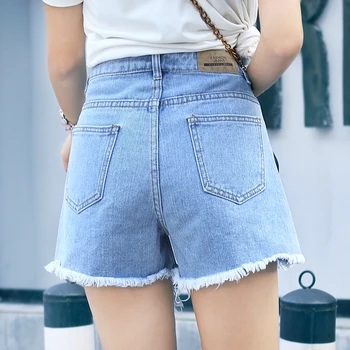 

2020 Fashion Sexy Women Denim Casual Shorts Jeans Summer High Waist Korean girl Summer Short For Women black blue white pants