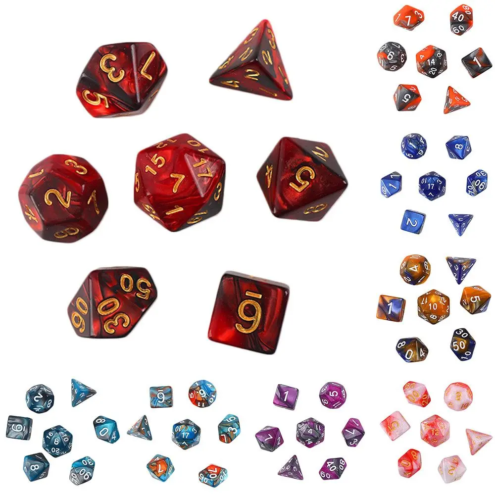 

Game Accessory Multicolor Multifaceted Leisure Entertainment Toys Game Accessory Two-color Dice Set Party Supplies