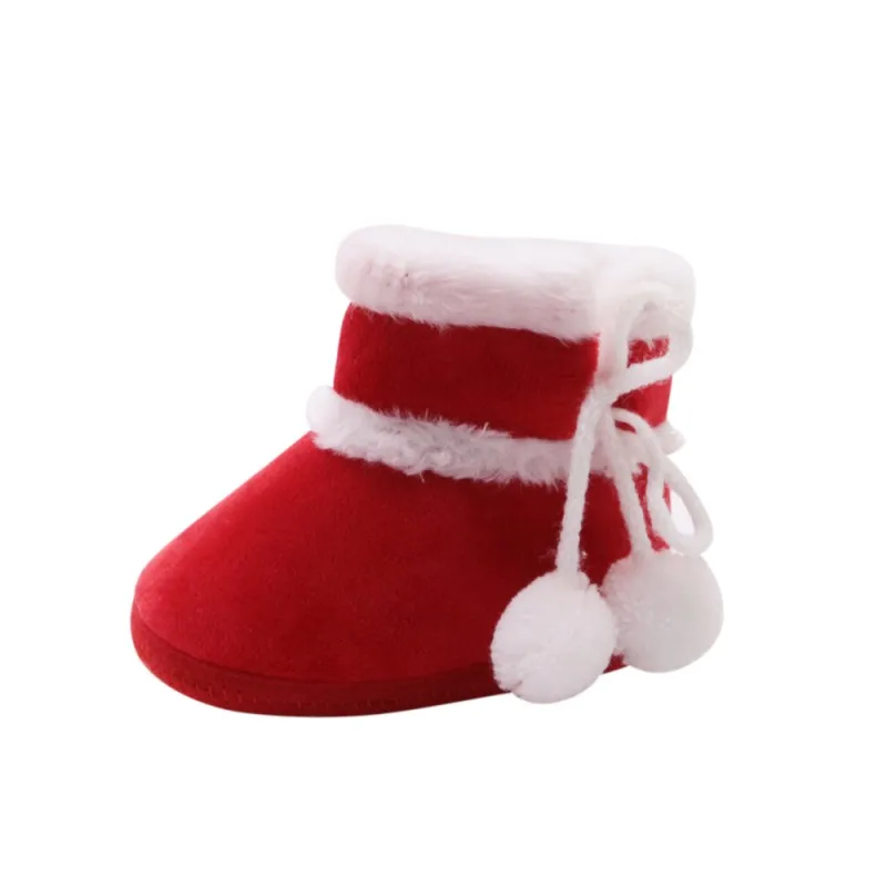 

2020 Winter New Baby Warm Boots Kids Girls Cute Red Fringe Flock Snow Slip On Girls Baby Toddler Shoes