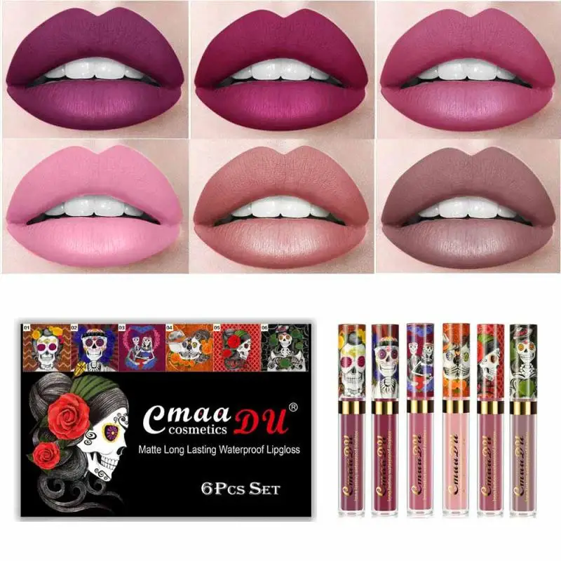 CmaaDu 6pcs/set Matte Lip Gloss Set Waterproof Long Lasting Sexy